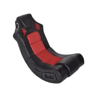 fauteuil à bascule à enceinte noir et rouge similicuir