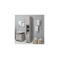 armoire de salle de bain gris béton 30x30x183,5cm aggloméré