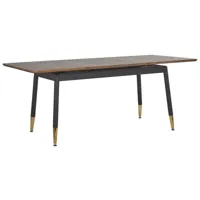 table extensible effet bois foncé doré 160200 x 90 cm california 233926