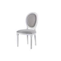 chaise en bois de chêne gris linge 48x46x96 cm