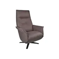 fauteuil de relaxation design electrique 2 moteurs - saturne - microfibre marron