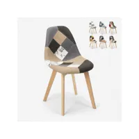 chaise patchwork design nordique bois et tissu cuisine bar restaurant robin ahd amazing home design