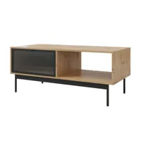 lamia - table basse - bois et noir - 120 cm - best mobilier - noir et bois