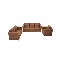 ensemble de canapés 3 pcs，banquette sofa pour salon cuir daim synthétique cniw744694