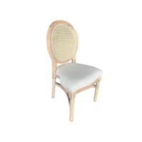 chaise médaillon louis bois cérusé empilable - lot de 4 -  - bois