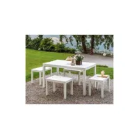 table d'extérieur vasto, table à manger rectangulaire, table de jardin polyvalente pour l'intérieur et l'extérieur, 100% made in italy, 138x78h72 cm, blanc 8052773495578