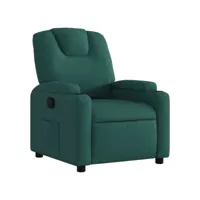 fauteuil inclinable, fauteuil de relaxation, chaise de salon vert foncé tissu fvbb76613 meuble pro