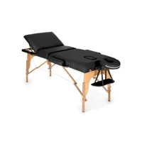 klarfit mt 500 table de massage pliante ajustable 210cm - charge 200 kg - mousse fine ergonomique - noir