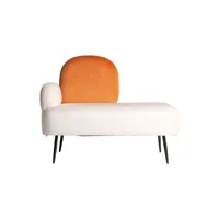 sofa en velours, de couleur blanc, 122x75x95 cm