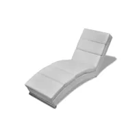 vidaxl chaise longue cuir synthétique blanc 240712