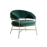 fauteuil en velours vert, 85x79x76 cm