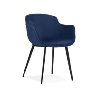 chaise avec accoudoirs 'armada' en velours bleu chaise avec accoudoirs 'armada' en velours bleu
