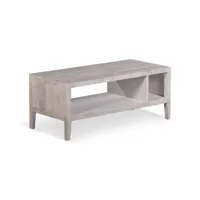 table basse bois gris 110x50x45cm - décoration d'autrefois