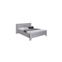 cadre de lit + tête de lit 140*190 gris clair - papeete - l 168 x l 205 x h 90 cm - neuf