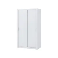armoire portes coulissantes - rinker - 120 cm - blanc