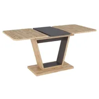 leaonia - table de salle à manger extensible - longueur 120/160cm - pour 8 personnes - style loft - marron