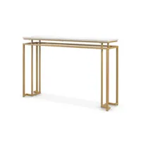 table console console entrée effect marbre design géométrique moderne cadre en métal doré pour entrée couloir salon 120 x 30 x 805 cm blanc helloshop26 20_0004055