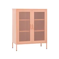 armoire de rangement, commode, meuble de rangement rose 80x35x101,5 cm acier sbc5852 meuble pro
