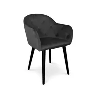 chaise fauteuil honorine velours noir
