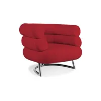 fauteuil design - revêtu de cuir - bivendun rouge