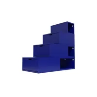 escalier cube de rangement hauteur 100 cm  bleu foncé esc100-df