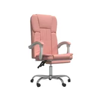 fauteuil inclinable de bureau rose similicuir -asaf53132 meuble pro