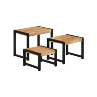 rectangulaire table de séjour moderne, tables gigognes 3 pcs bois solide best00007765626-vd-confoma-basse-m07-71