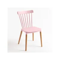 chaise de cuisine rose avec pieds en métal effet naturel trina