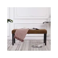 banc 106 cm  banc de jardin banc de table de séjour marron similicuir daim meuble pro frco57161