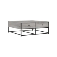 table de salon sonoma gris 100x99x40 cm bois d'ingénierie