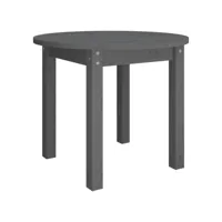 table de salon gris ø 55x45 cm bois massif de pin