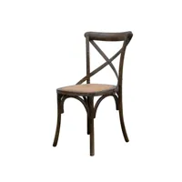 chaise en bois moderne chaise salle à manger et cuisine thonet en frêne massif et siège en rotin chaise vintage finition marron antique 48x52x88 cm l7506-9