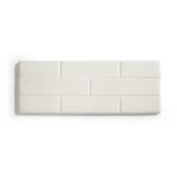 matris - tête de lit pour lit de 100 similicuir brick wall 112 x 57 x 5 cm rembourrage en mousse et renfort de dossier couleur blanc eccox-matris