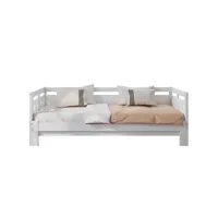 lit adulte lit de repos lit gigogne 90x190cm pin massif avec 2ème lit et cadre enroulable lit coeur blanc