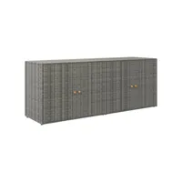 armoire de rangement de jardin, boîtes de rangement gris 198x55,5x80 cm résine tressée pks67668 meuble pro
