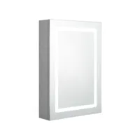 armoire de salle de bain à miroir led gris béton 50x13x70 cm 2
