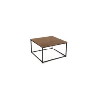 table basse carré plateau bois et structure métal noir yukon 10330134