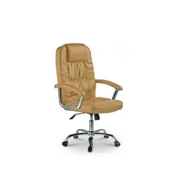 chaise de bureau ergonomique rembourrée en simili cuir commodus coffee franchi bürosessel