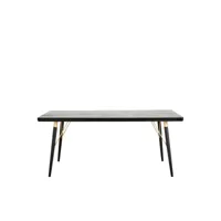 gudso - table à manger rectangle en bois - couleur - noir 6943