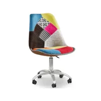 chaise de bureau pivotante - tissu patchwork - simona multicolore