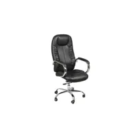 fauteuil de bureau simili cuir noir - alex - l 64 x l 60 x h 125 cm - neuf