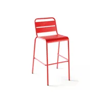 chaise haute de jardin en métal rouge - palavas