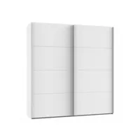 armoire portes coulissantes ronna blanc poignées aluminium mat largeur 135 cm 20100994504