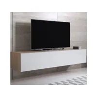 meuble tv modèle luke h2 (160x30cm) couleur sonoma et blanc brillant tvsd032sowh-1box