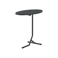 table d'appoint ovale 55 x 60 x 30 cm noir helloshop26 03_0008629