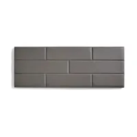 matris - tête de lit pour lit de 90 similicuir brick wall 112 x 57 x 5 cm rembourrage en mousse et renfort de dossier couleur grise eccox-matris