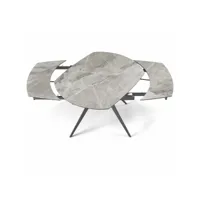 table à rallonge 180 cm avec plateau en grès cérame effet marbre gris achille