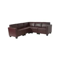 modular sofa-system ensemble de canapés lyon 5, similicuir ~ rouge-brun