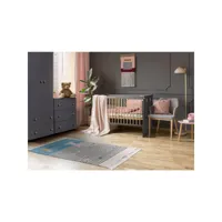 chambre complète lit bébé - commode à langer et armoire littlesky by klups pauline gris