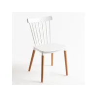 chaise de cuisine blanche avec pieds en métal effet naturel trina